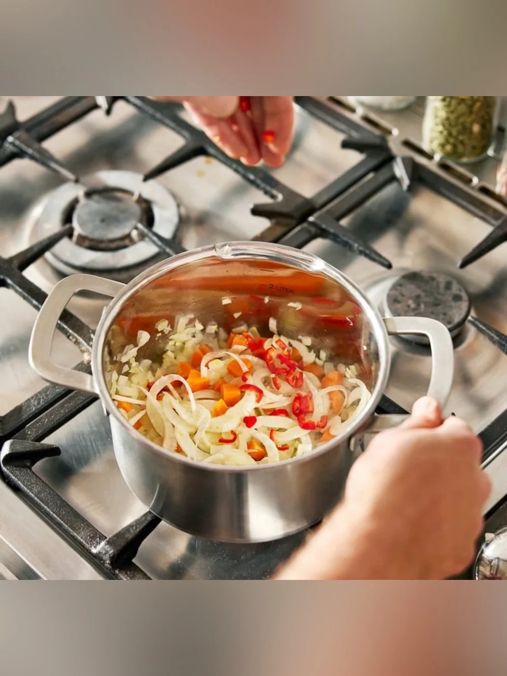 IKEA HEMKOMST 3.2 qt Stainless Steel Stockpot w/ Glass Lid, Double Handles